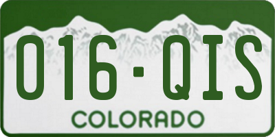 CO license plate 016QIS