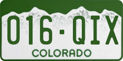 CO license plate 016QIX