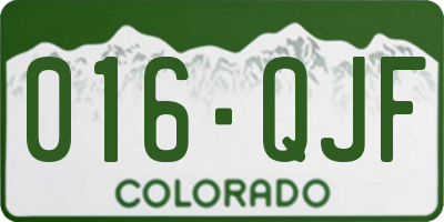 CO license plate 016QJF