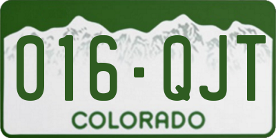 CO license plate 016QJT