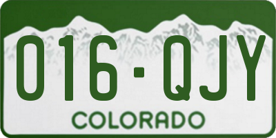 CO license plate 016QJY