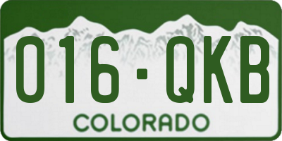 CO license plate 016QKB