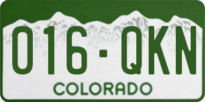 CO license plate 016QKN