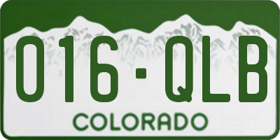 CO license plate 016QLB