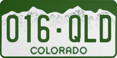 CO license plate 016QLD