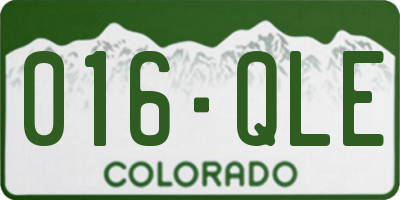 CO license plate 016QLE