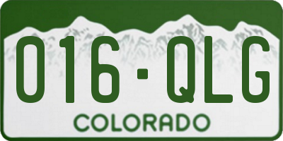 CO license plate 016QLG