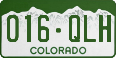 CO license plate 016QLH