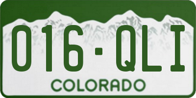 CO license plate 016QLI