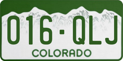 CO license plate 016QLJ
