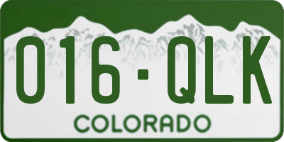 CO license plate 016QLK