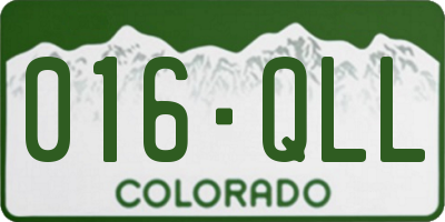 CO license plate 016QLL