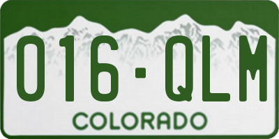CO license plate 016QLM