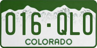 CO license plate 016QLO