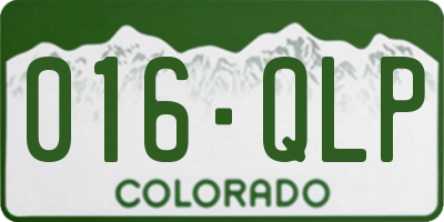 CO license plate 016QLP