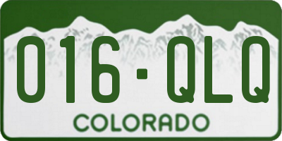 CO license plate 016QLQ