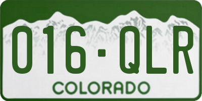 CO license plate 016QLR