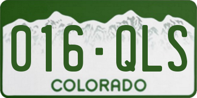 CO license plate 016QLS