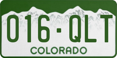 CO license plate 016QLT