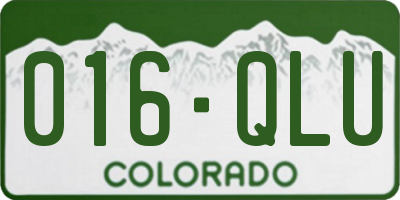 CO license plate 016QLU