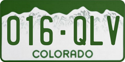 CO license plate 016QLV