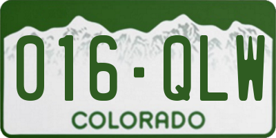 CO license plate 016QLW