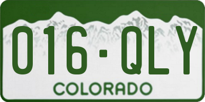 CO license plate 016QLY