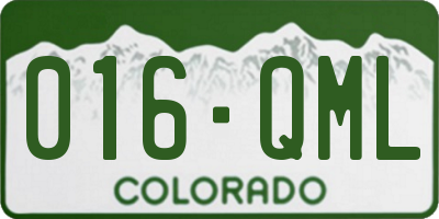 CO license plate 016QML