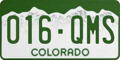 CO license plate 016QMS