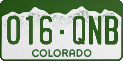 CO license plate 016QNB