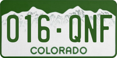CO license plate 016QNF