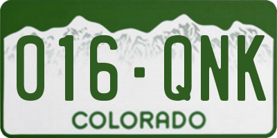 CO license plate 016QNK