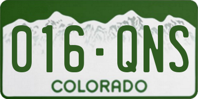 CO license plate 016QNS