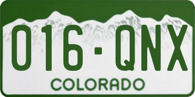 CO license plate 016QNX