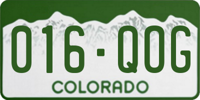 CO license plate 016QOG