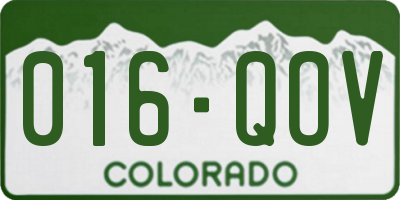 CO license plate 016QOV