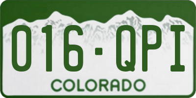 CO license plate 016QPI