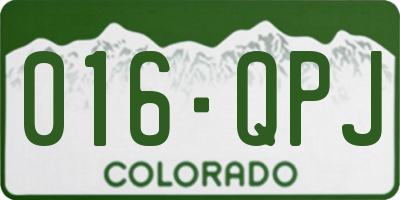 CO license plate 016QPJ
