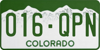 CO license plate 016QPN