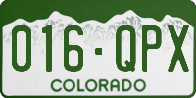 CO license plate 016QPX