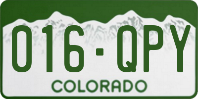 CO license plate 016QPY