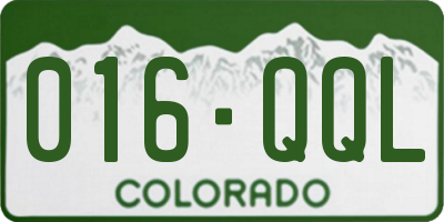 CO license plate 016QQL