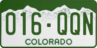 CO license plate 016QQN