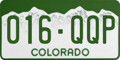 CO license plate 016QQP
