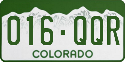 CO license plate 016QQR