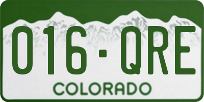 CO license plate 016QRE