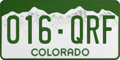 CO license plate 016QRF