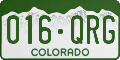 CO license plate 016QRG