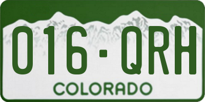 CO license plate 016QRH