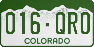 CO license plate 016QRO